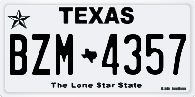 TX license plate BZM4357