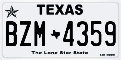 TX license plate BZM4359
