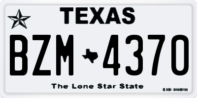 TX license plate BZM4370