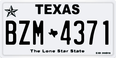 TX license plate BZM4371