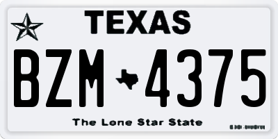 TX license plate BZM4375
