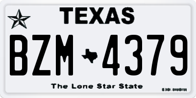 TX license plate BZM4379