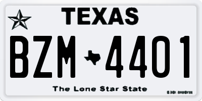 TX license plate BZM4401