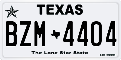 TX license plate BZM4404