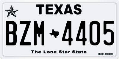 TX license plate BZM4405