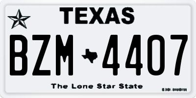 TX license plate BZM4407