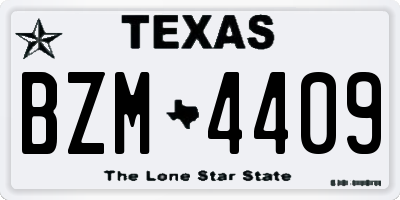 TX license plate BZM4409