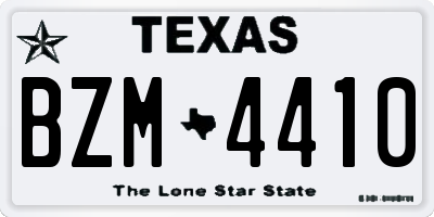 TX license plate BZM4410