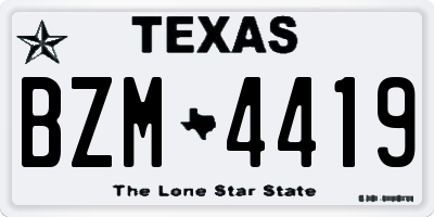 TX license plate BZM4419