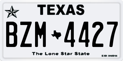 TX license plate BZM4427