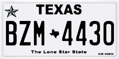 TX license plate BZM4430