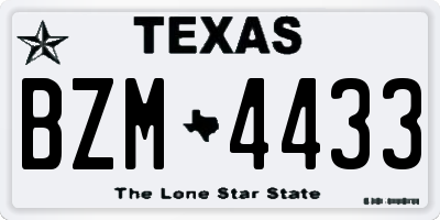 TX license plate BZM4433