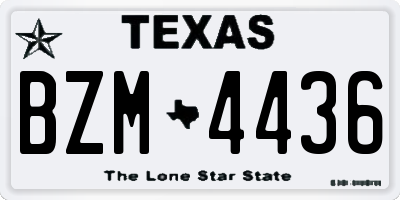 TX license plate BZM4436