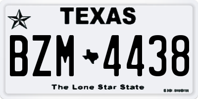 TX license plate BZM4438