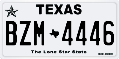 TX license plate BZM4446