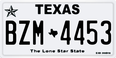 TX license plate BZM4453