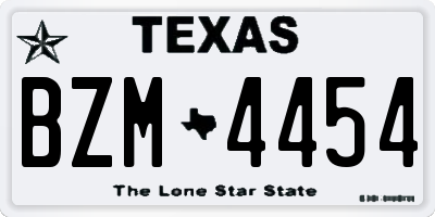 TX license plate BZM4454