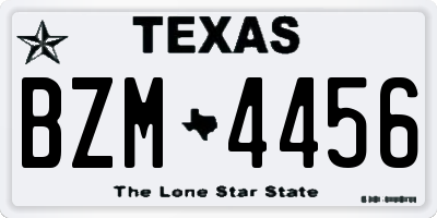 TX license plate BZM4456