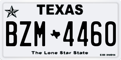 TX license plate BZM4460