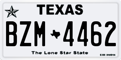 TX license plate BZM4462