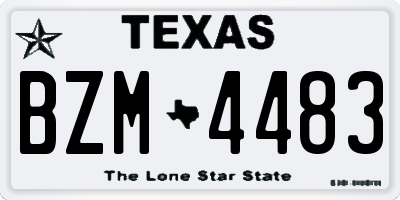 TX license plate BZM4483
