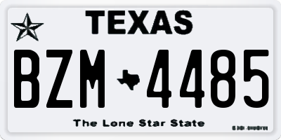 TX license plate BZM4485
