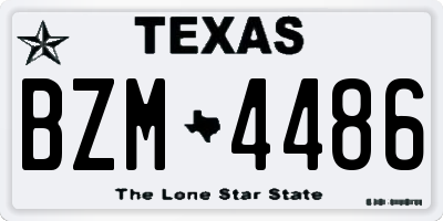 TX license plate BZM4486