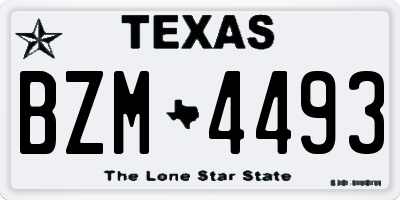 TX license plate BZM4493