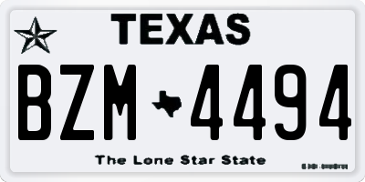 TX license plate BZM4494