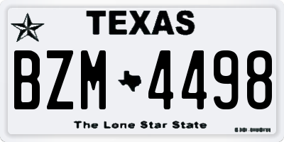 TX license plate BZM4498