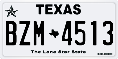 TX license plate BZM4513