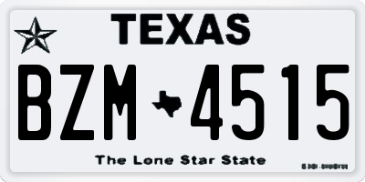 TX license plate BZM4515
