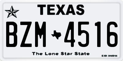 TX license plate BZM4516