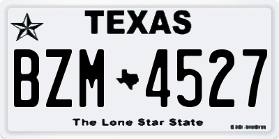 TX license plate BZM4527
