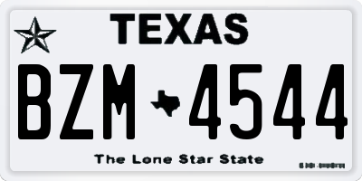 TX license plate BZM4544