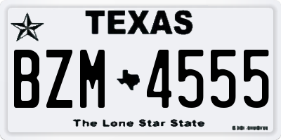 TX license plate BZM4555