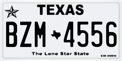 TX license plate BZM4556