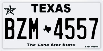 TX license plate BZM4557