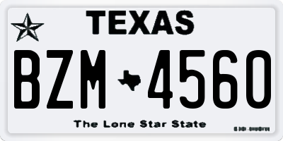 TX license plate BZM4560