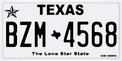 TX license plate BZM4568