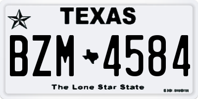 TX license plate BZM4584