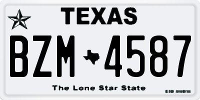 TX license plate BZM4587
