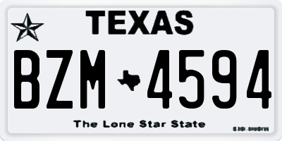 TX license plate BZM4594