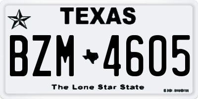 TX license plate BZM4605