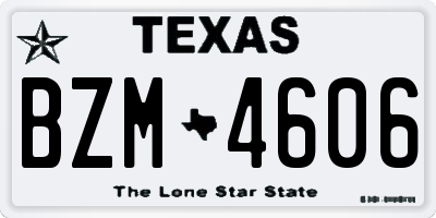 TX license plate BZM4606