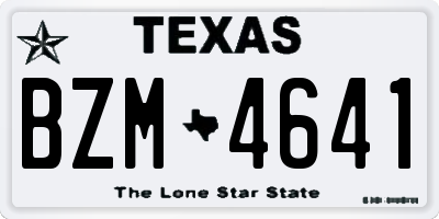 TX license plate BZM4641