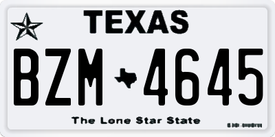 TX license plate BZM4645