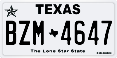 TX license plate BZM4647