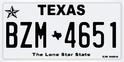 TX license plate BZM4651