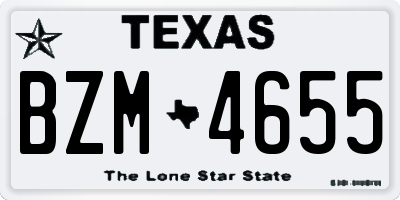 TX license plate BZM4655
